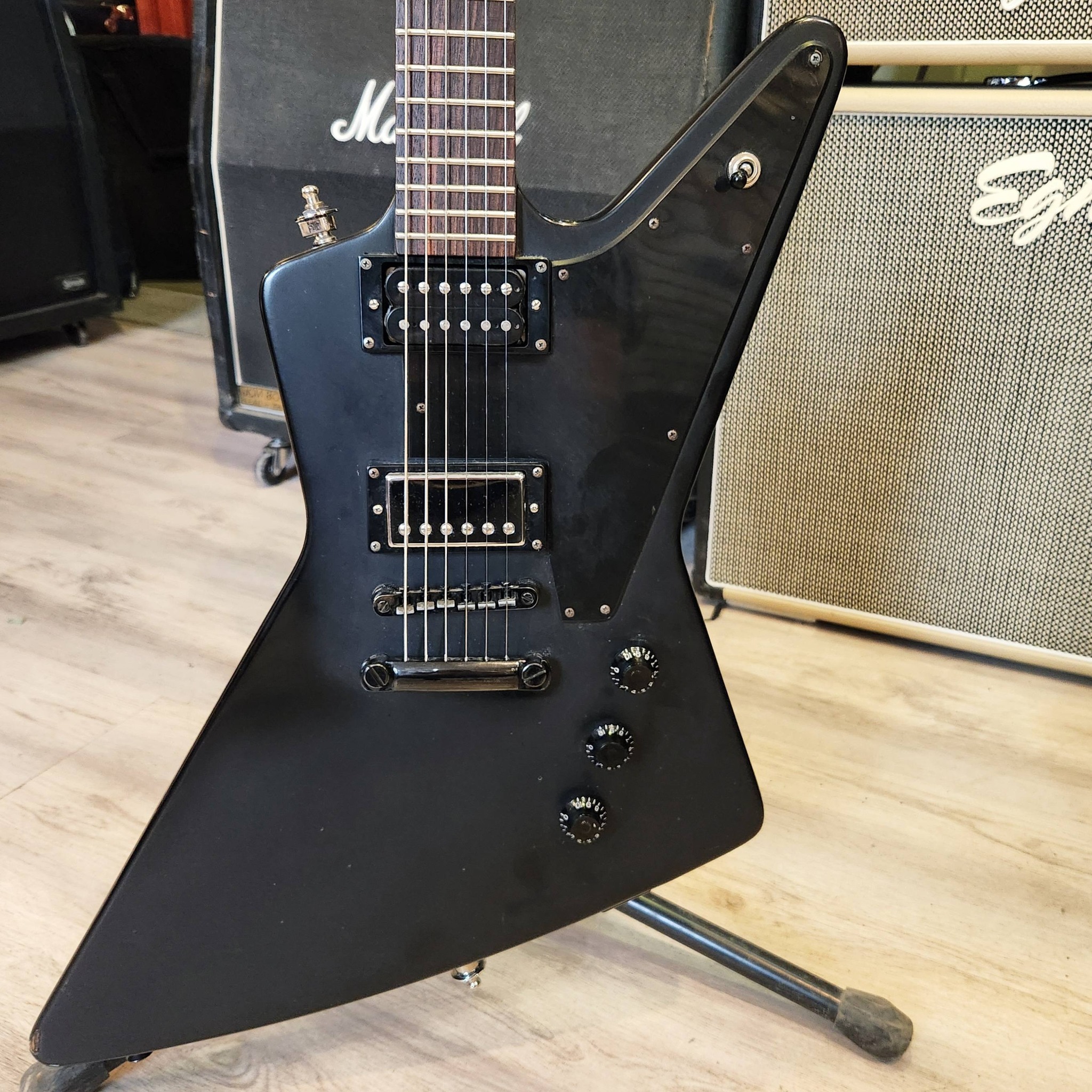 Epiphone 1958 Goth Explorer up for $799!! Comes with a hardshell case.