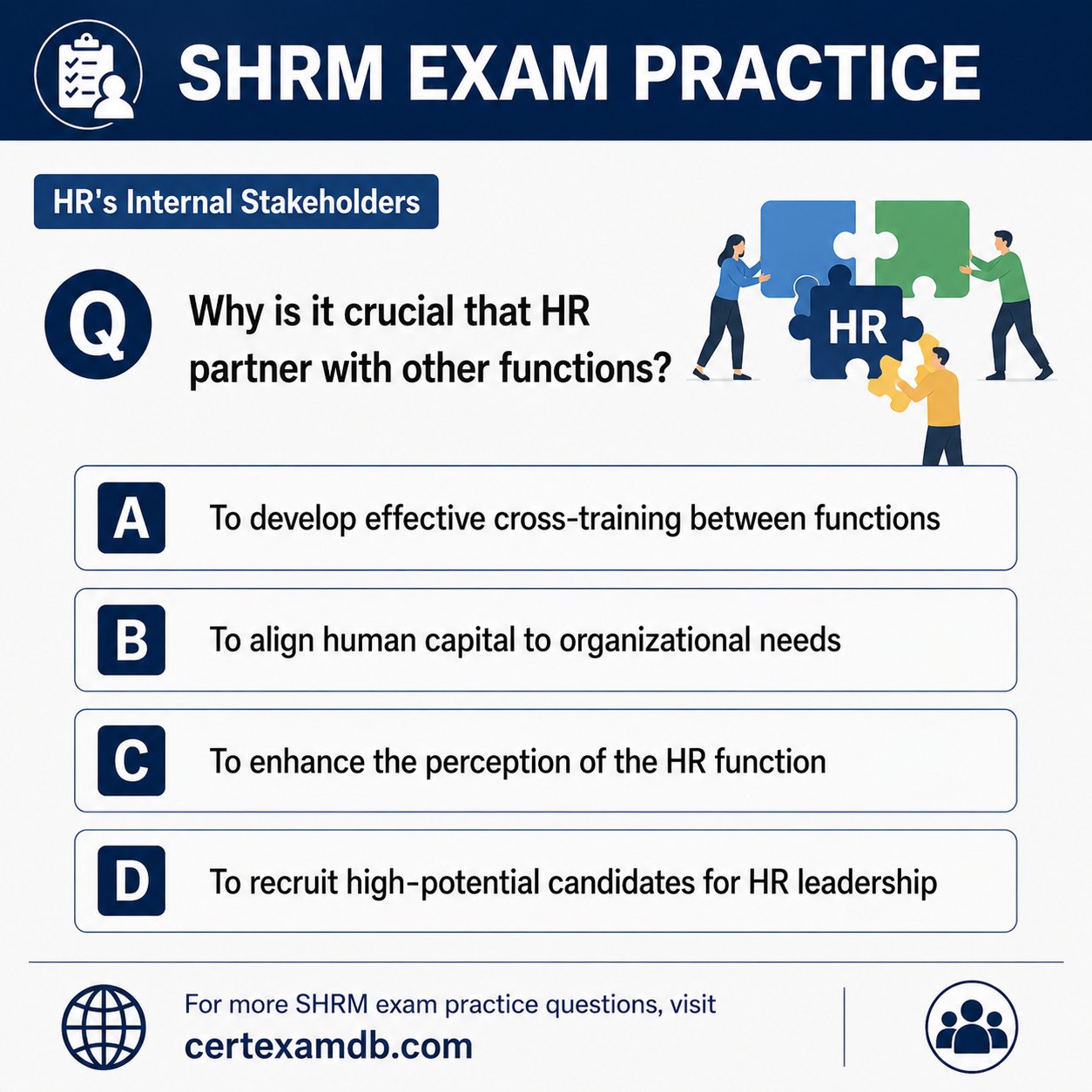 HR' SHRM EXAM PRACTICE Internal Stakeholders Why is it crucial