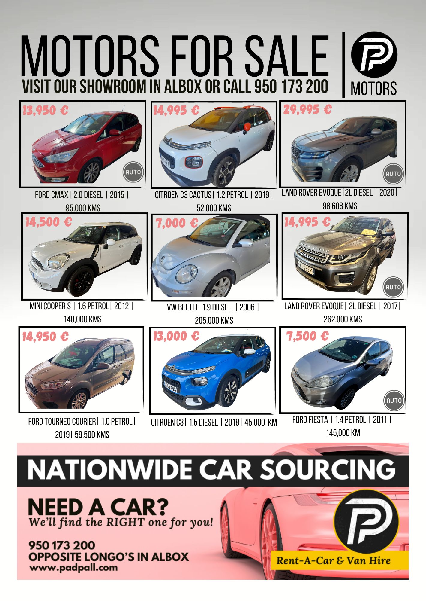 These cars are currently for sale in our showroom in Albox. If you