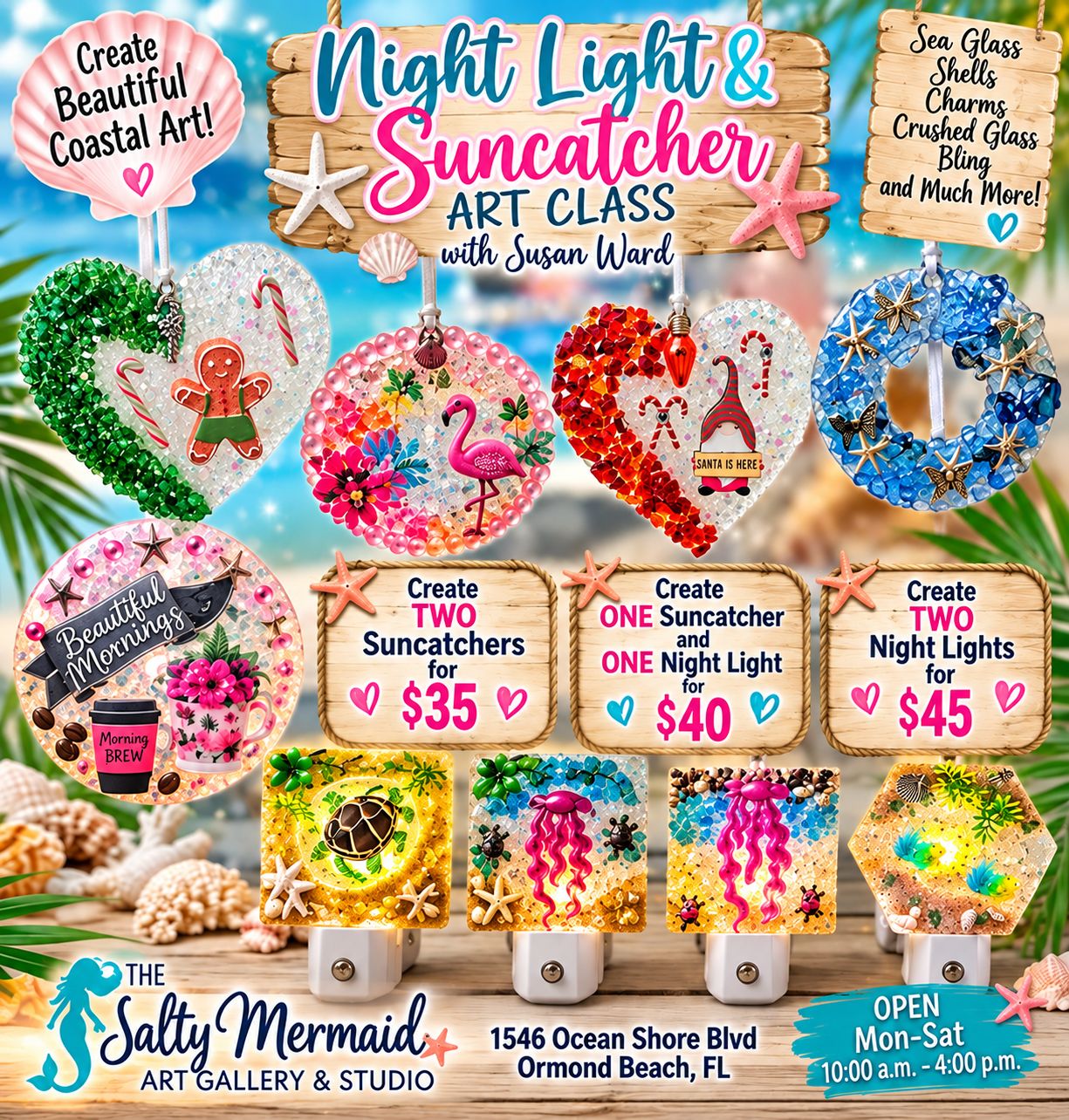 Mixed Media Night Light or Suncatcher Class
