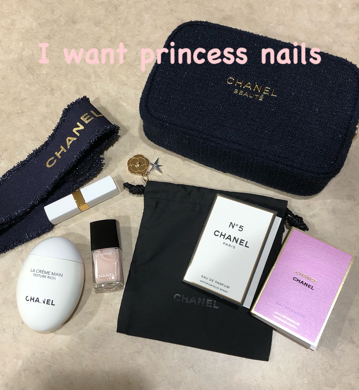 chanel has my princess #nails kit and some other #makeup goodies 