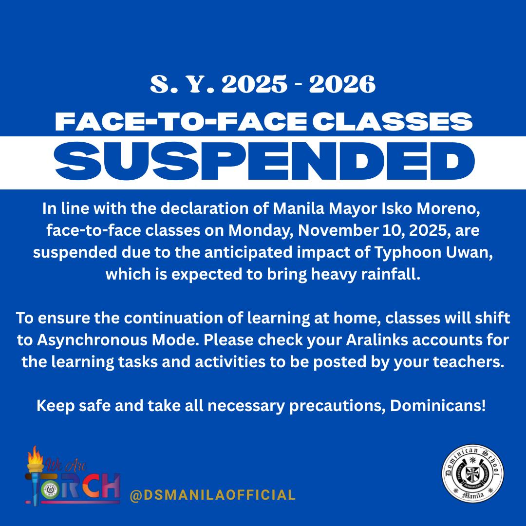 ANNOUNCEMENT In line with the... - Dominican School Manila | Facebook