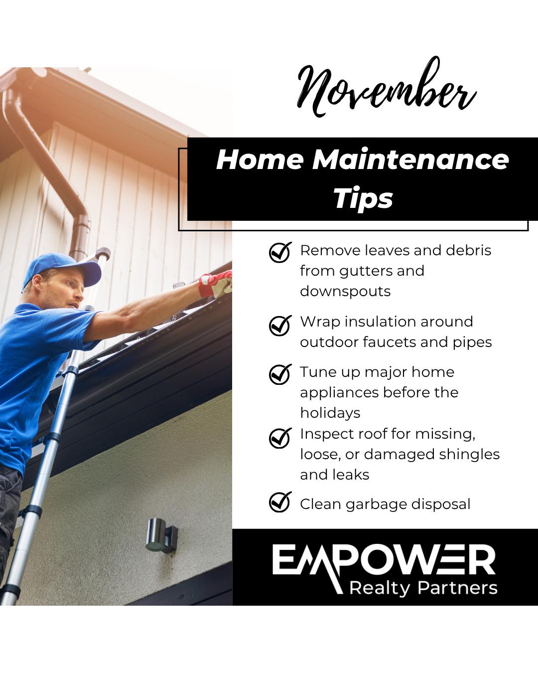 Empower - 🍂 November Home Maintenance Checklist! 🏡 As the colder ...