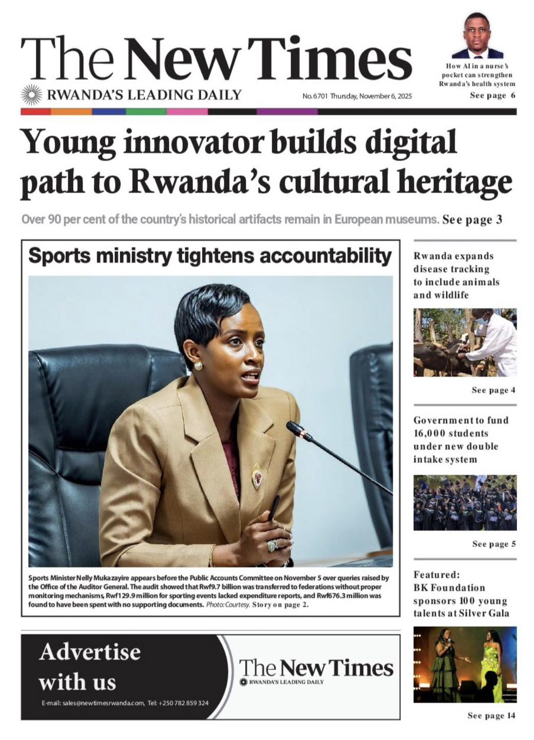 The New - The New Times ePaper Front Page of Thursday, November 6, 2025 ...
