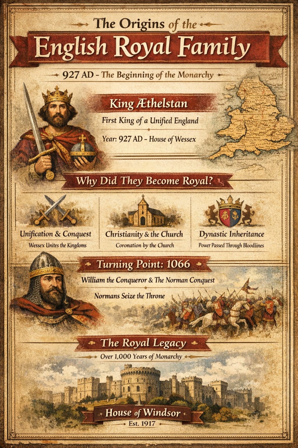 Jamal - 📜 When did England’s royal family start? Year: 927 AD In 927 AD ...
