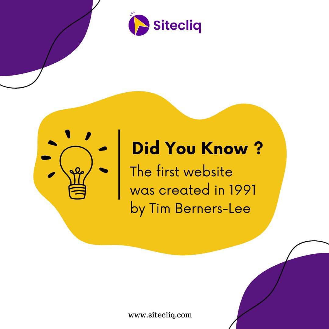 Sitecliq - Did you know? The first website ever was made...