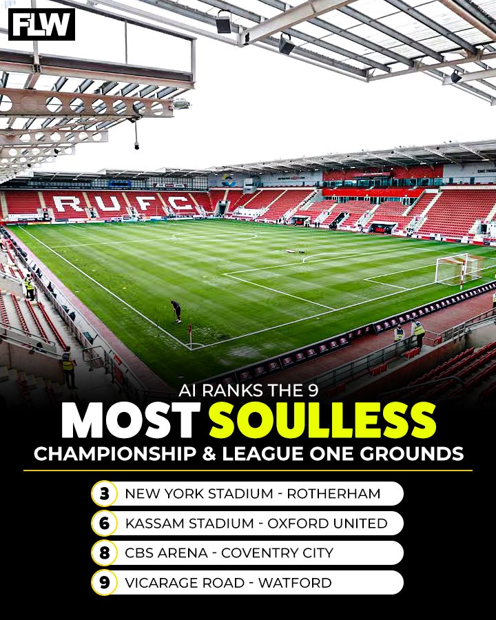 Football - The 9 most 𝒔𝒐𝒖𝒍𝒍𝒆𝒔𝒔 Championship & League One grounds have ...