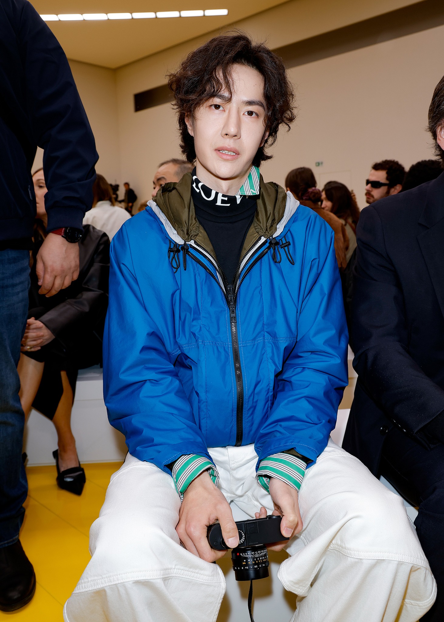 WangYibo at the #Loewe fashion show as part of Paris Fashion Week 