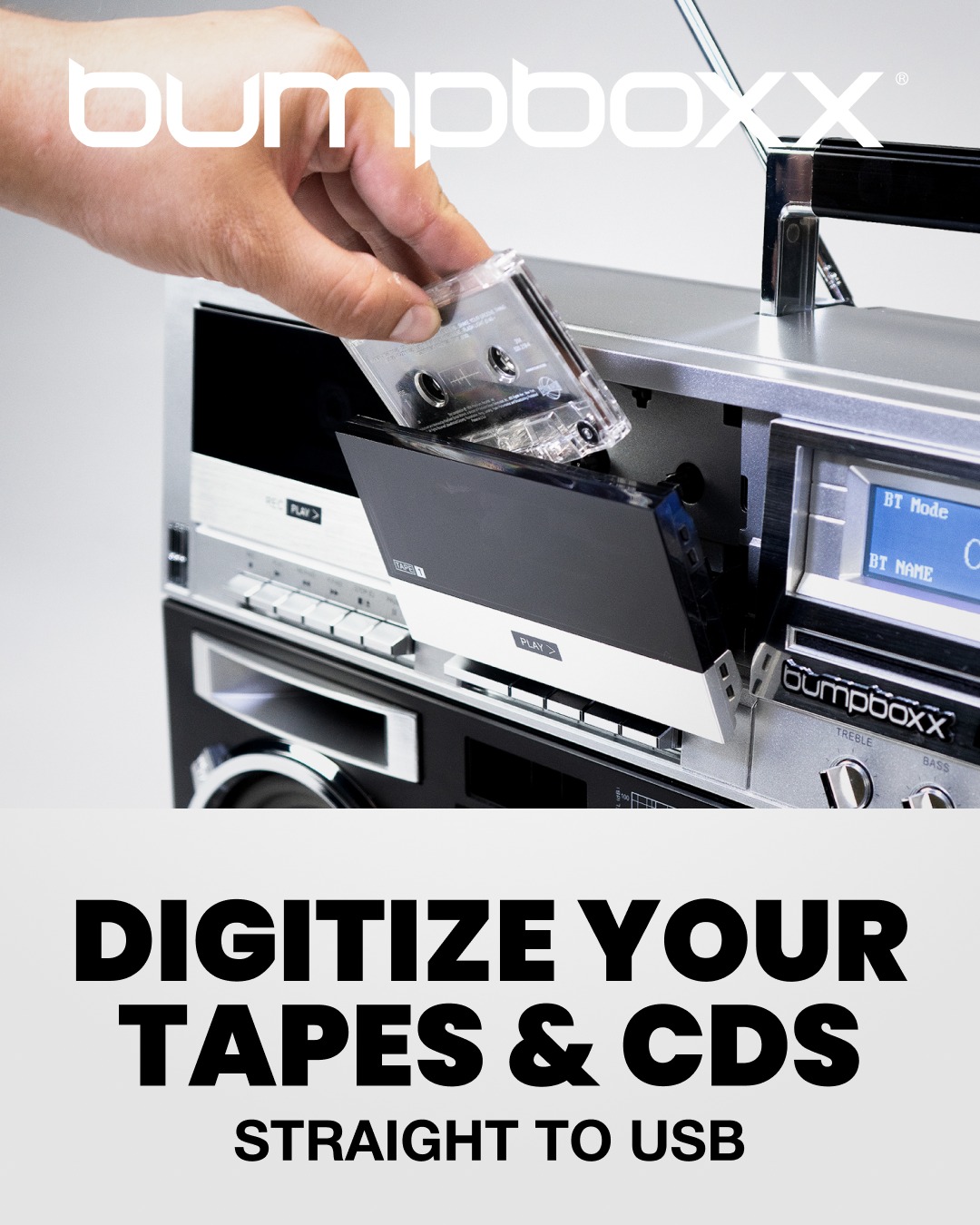 Turn your old tapes and CDs into digital files. Plug in a USB and