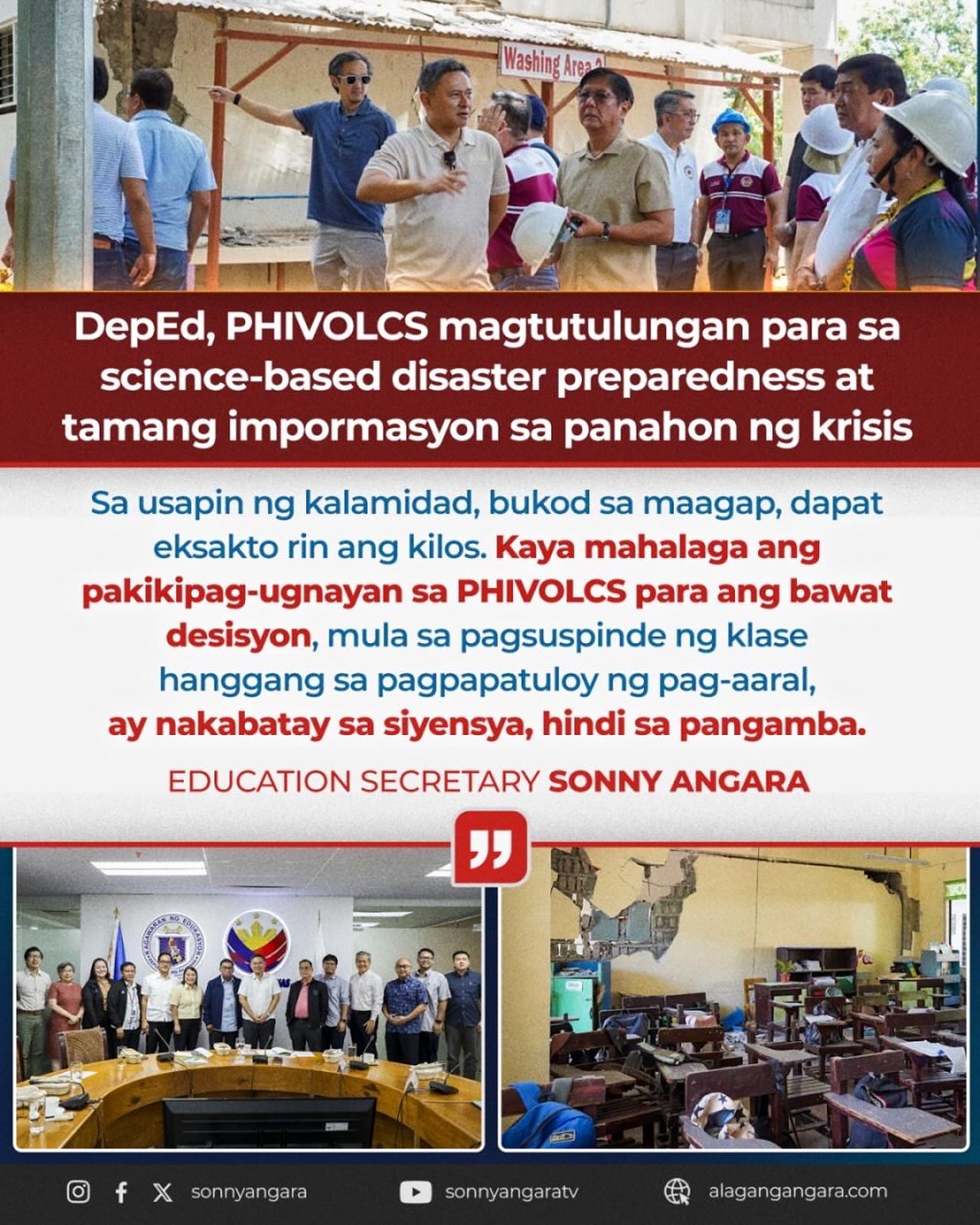 Sonny Angara - DEPED AT PHIVOLCS: MAGKATUWANG PARA SA... | Facebook