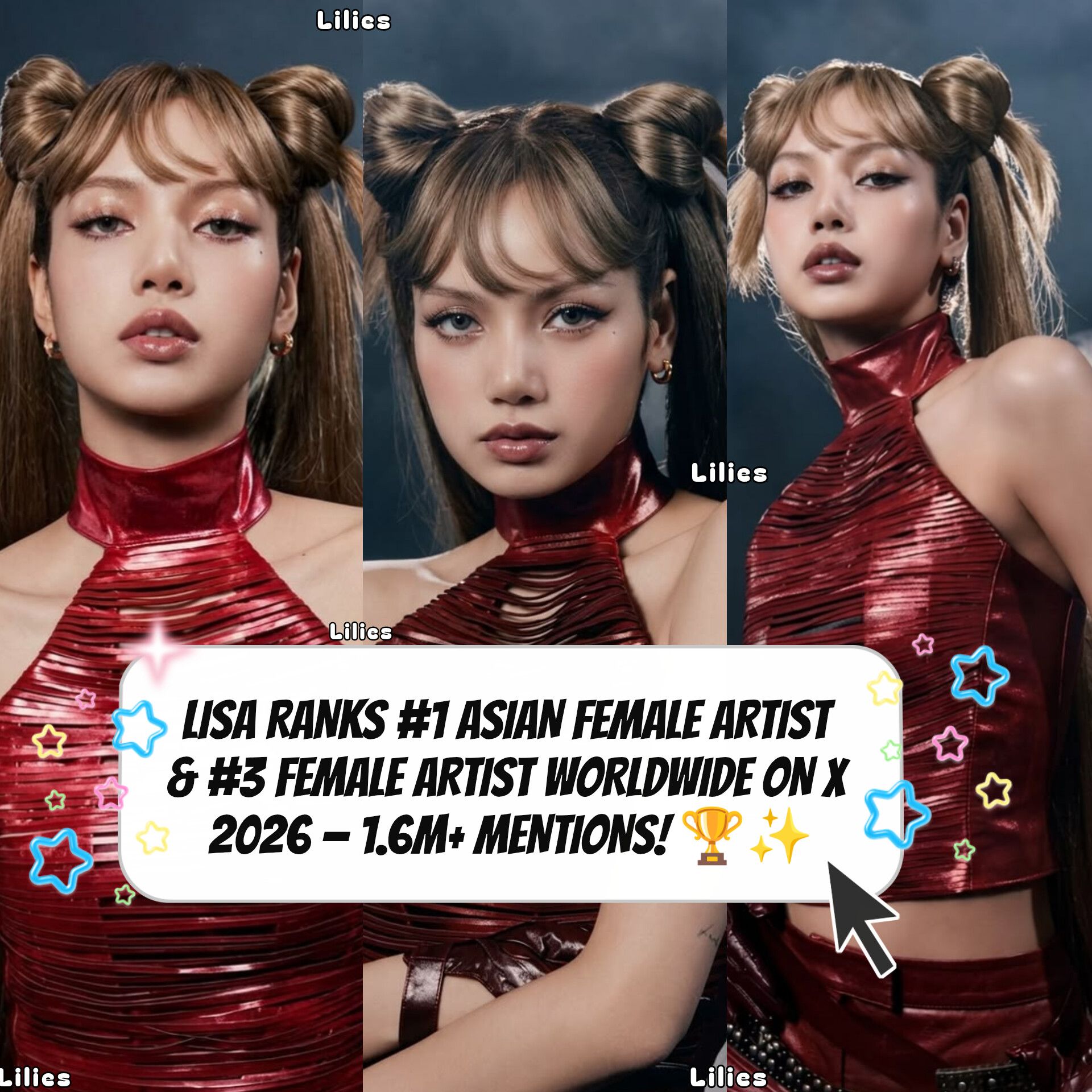 LISA RANKS #1 Asian Female Artist & #3 Female Artist Worldwide on