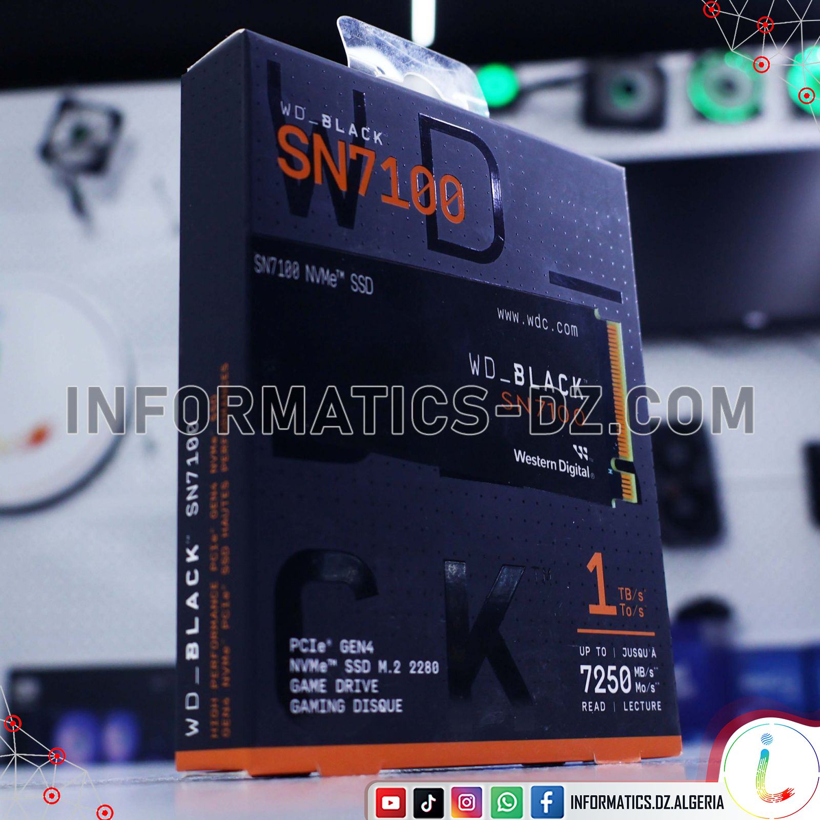 Western Digital BLACK SN7100 1TB Gen4 PCIe4 NVMe SSD Read/Write 
