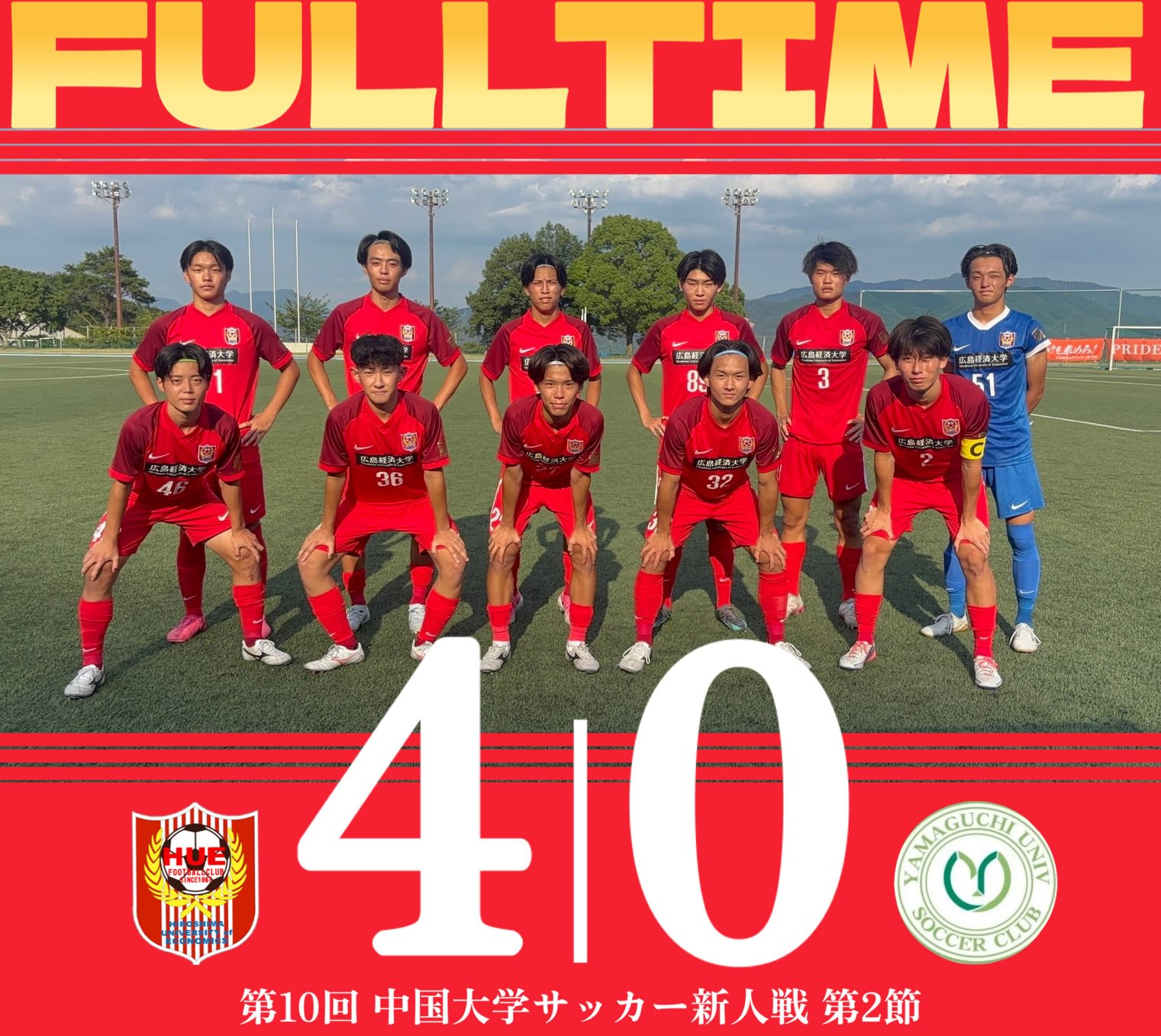 広島経済大学サッカー部 HUE FOOTBALL CLUB ジャージ等3点セット 広島