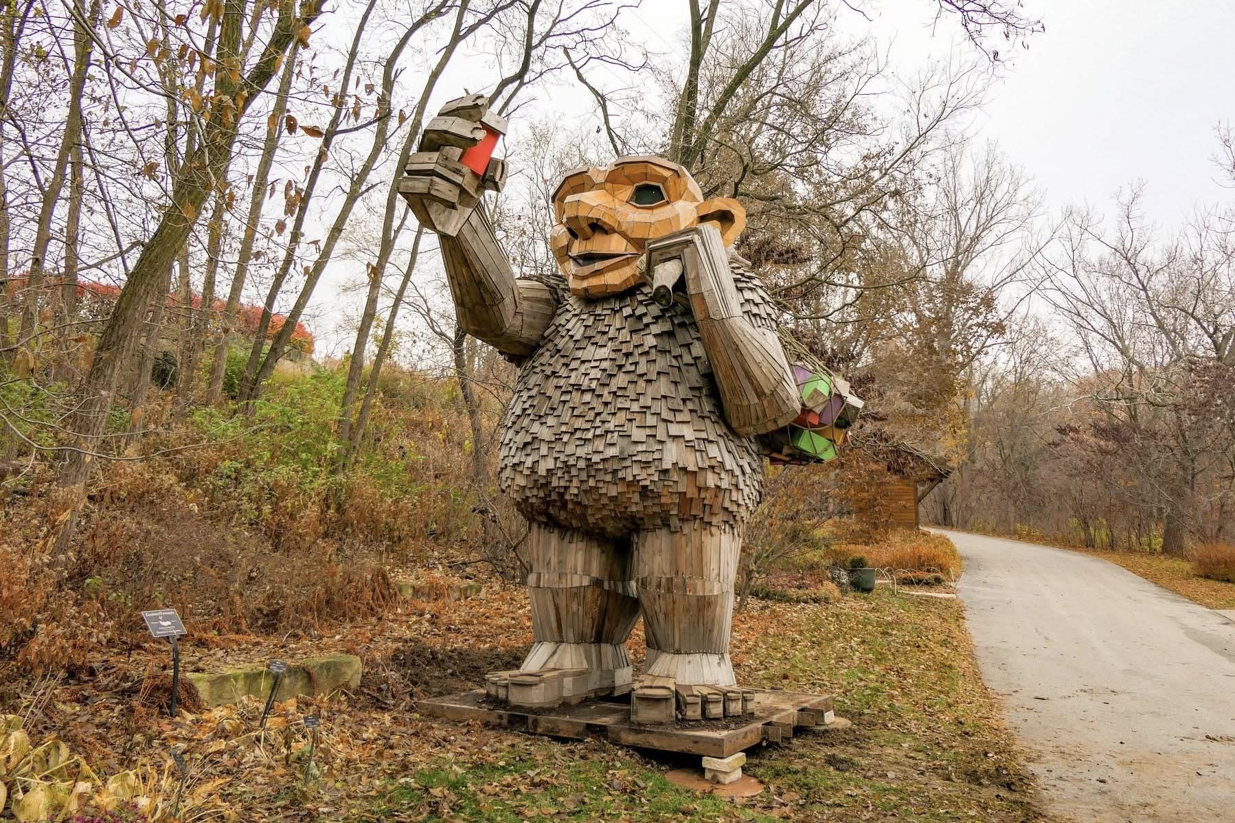 Thomas Dambo's Trolls at Lauritzen Gardens in Omaha