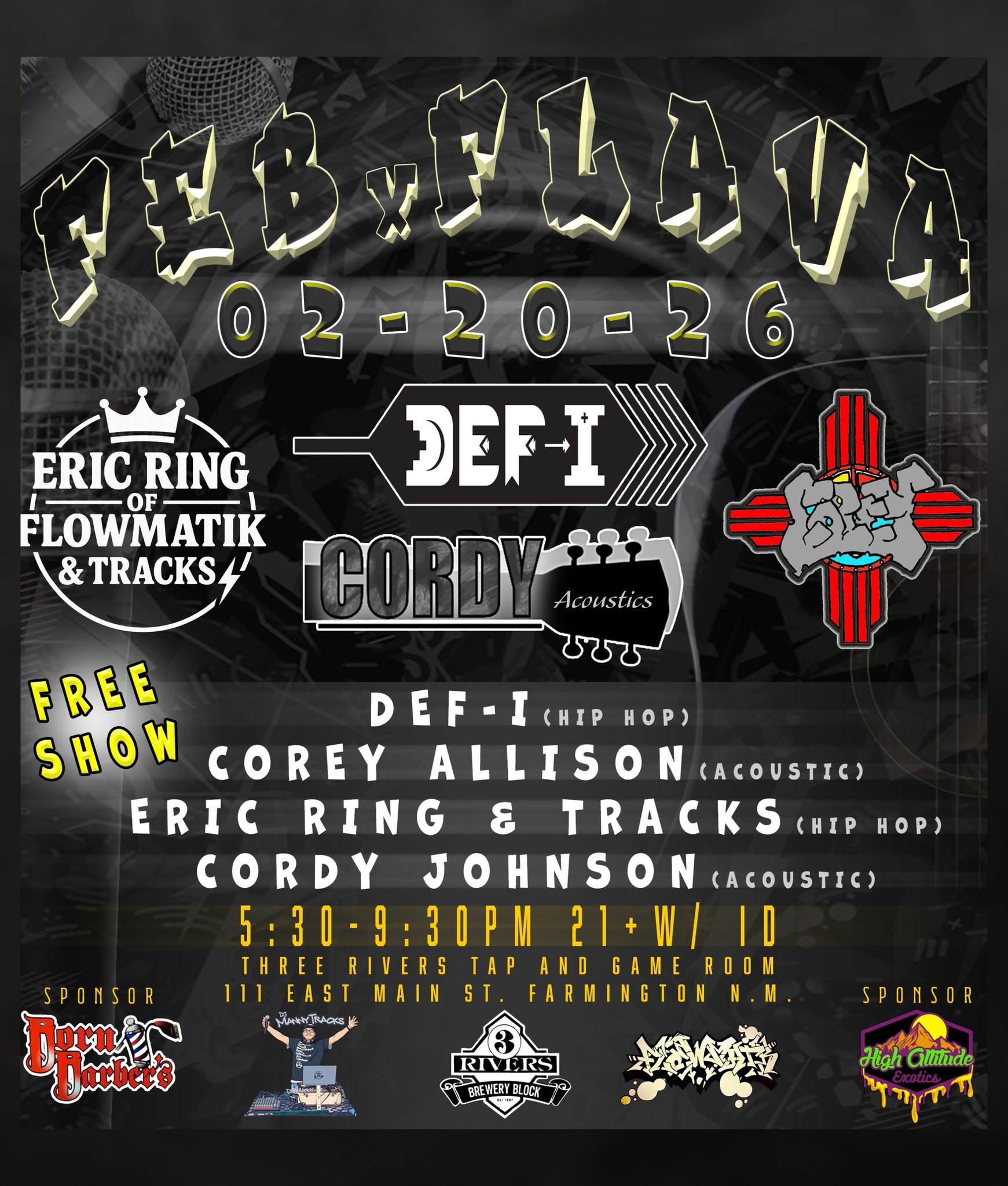Feb Flava at 3RB Tap Room 2-20
