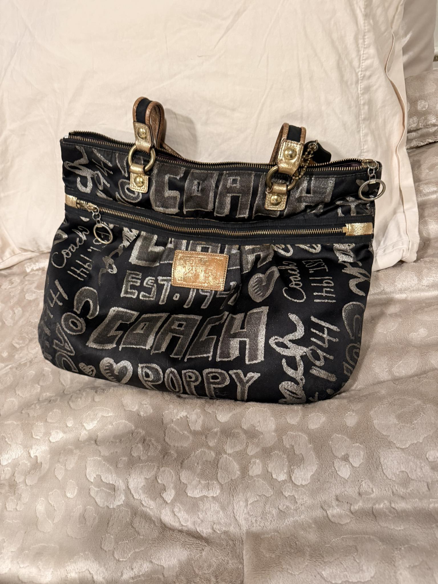 Coach Poppy 2way Bag Black コーチポピー黒 未使用】COACH POPPY 