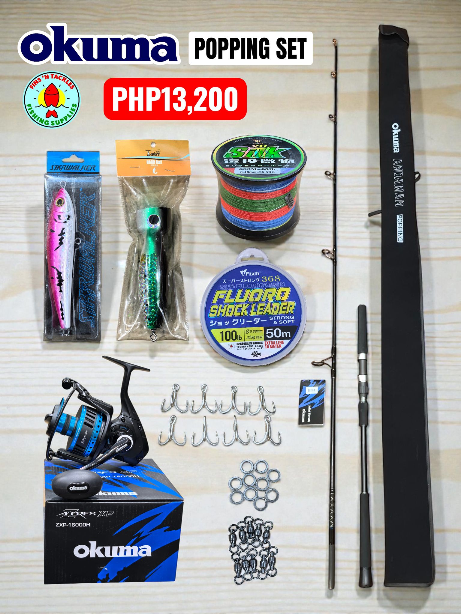 okuma azores popping rod HWP-S-832MHa Hawaiian Custom They also use the Hilo Style spiral guides Okuma popping fishing set available