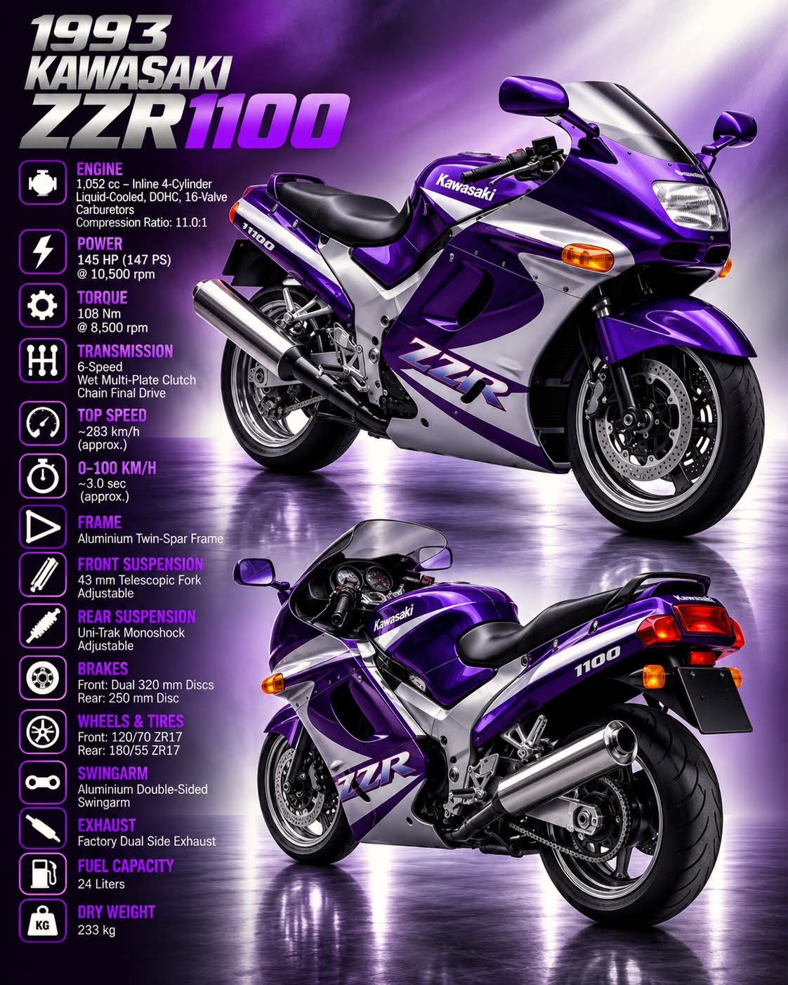 The 1999 Kawasaki ZX9R C2 model is a potent fusion of sportiness