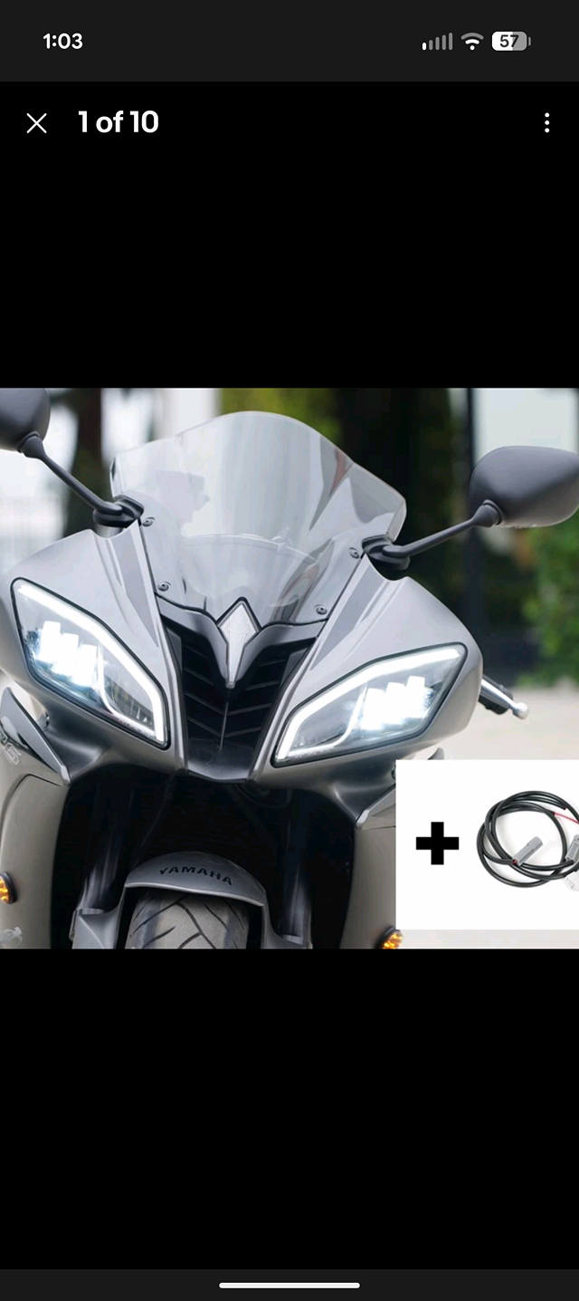 Red Angel Eye HID Headlight Assembly For Yamaha YZF R6 2006-2007 – Black Housing With White Bulb