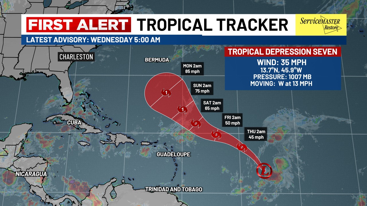 Bill - FIRST ALERT: Tropical Depression Seven Forms in Atlantic ...