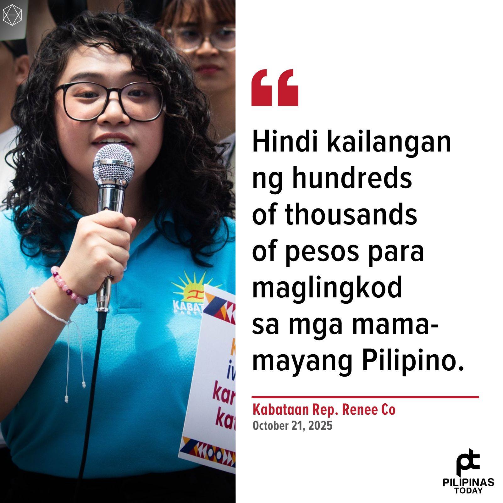 Pilipinas - Ito ang inihayag ni Kabataan Rep. Renee Co sa isang panayam ...