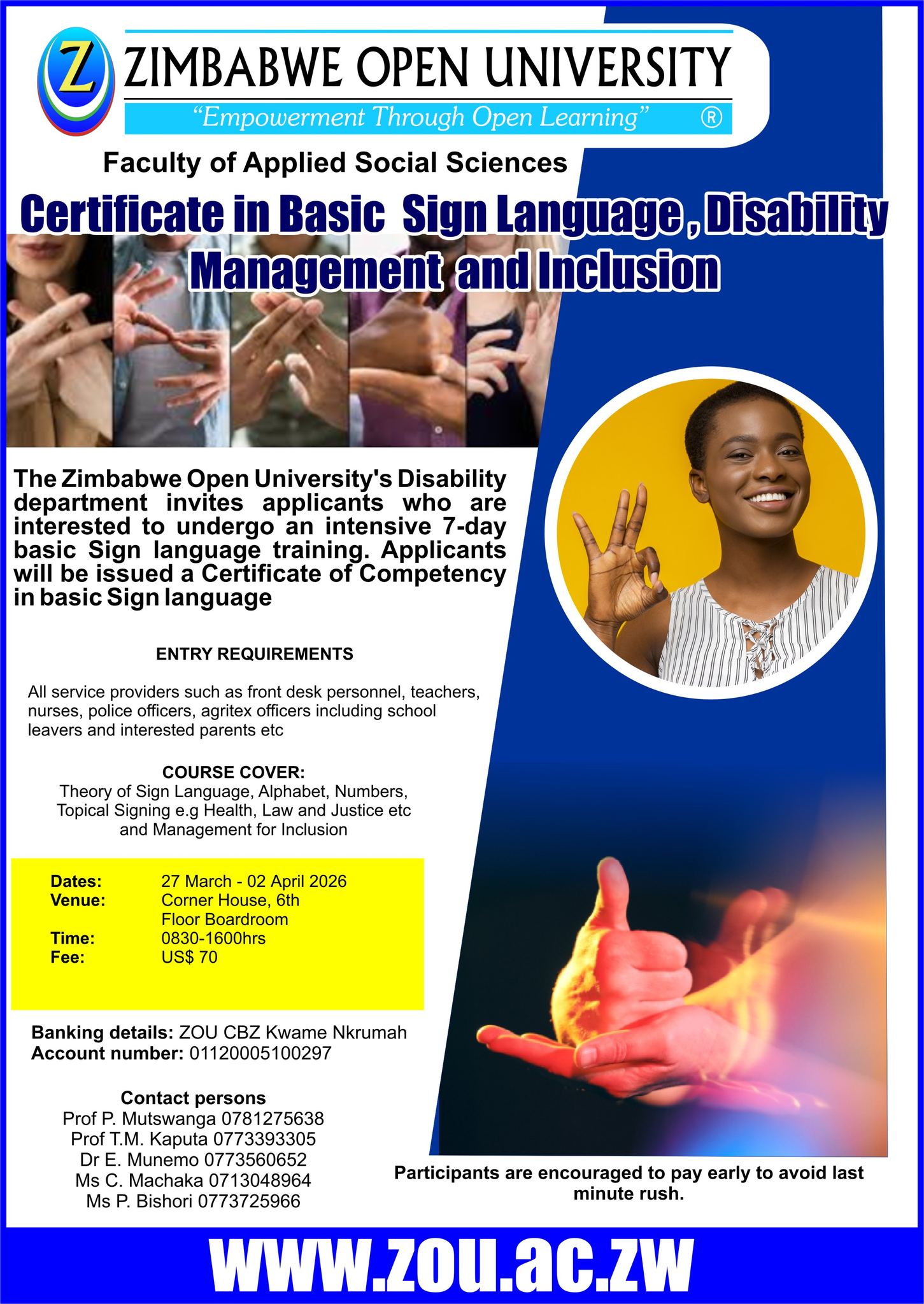 Zimbabwe - Basic Sign Language & Inclusion Target Audience ...