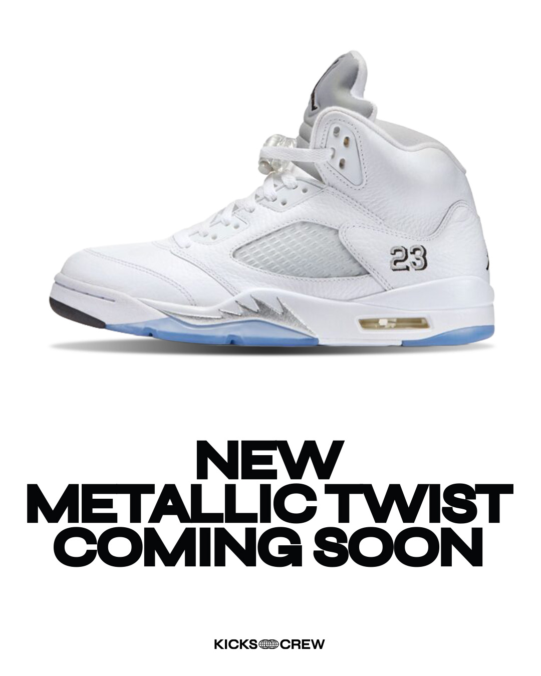 The Air Jordan 5 is set to arrive in a new 'White Metallic