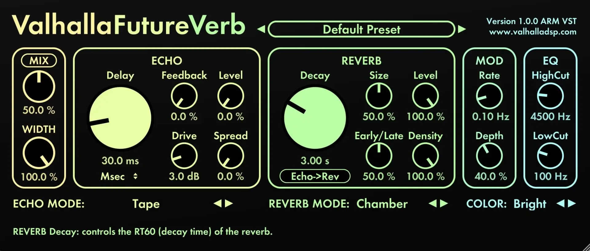 Mw音樂工房 - Valhalla 推出 FutureVerb 50 USD Valhalla 專門做Reverb, Delay 效果器，很 ...
