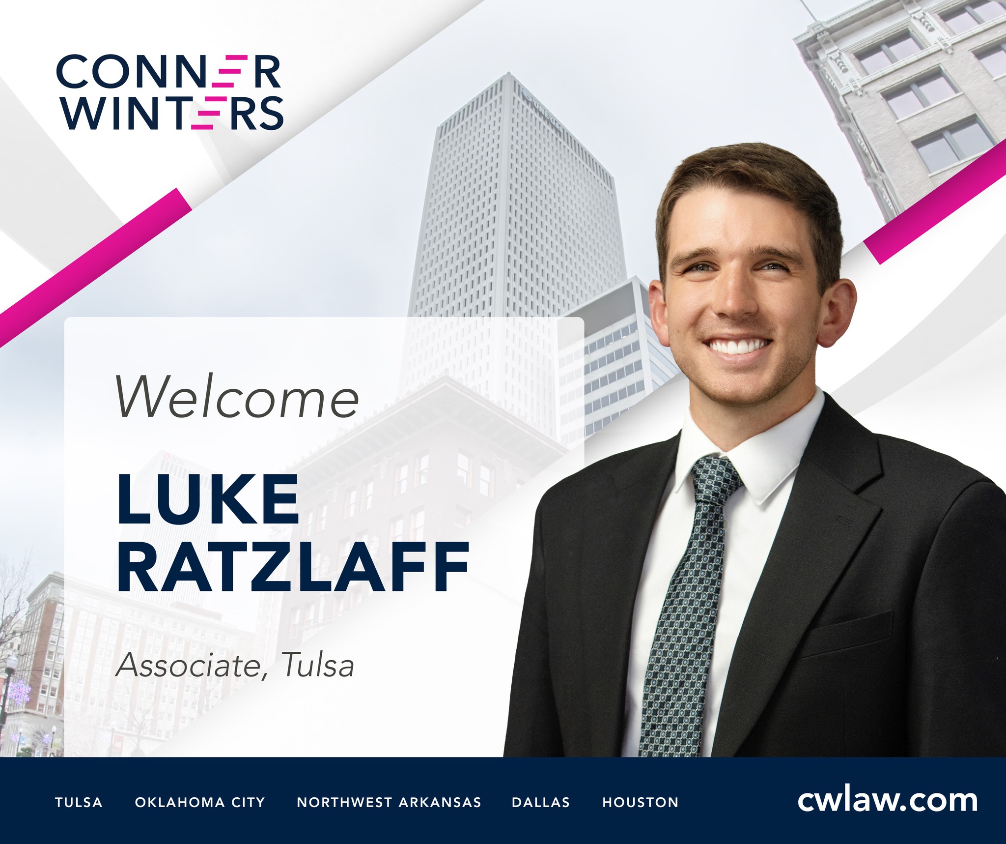We're thrilled to welcome Luke... - Conner & Winters, LLP | Facebook