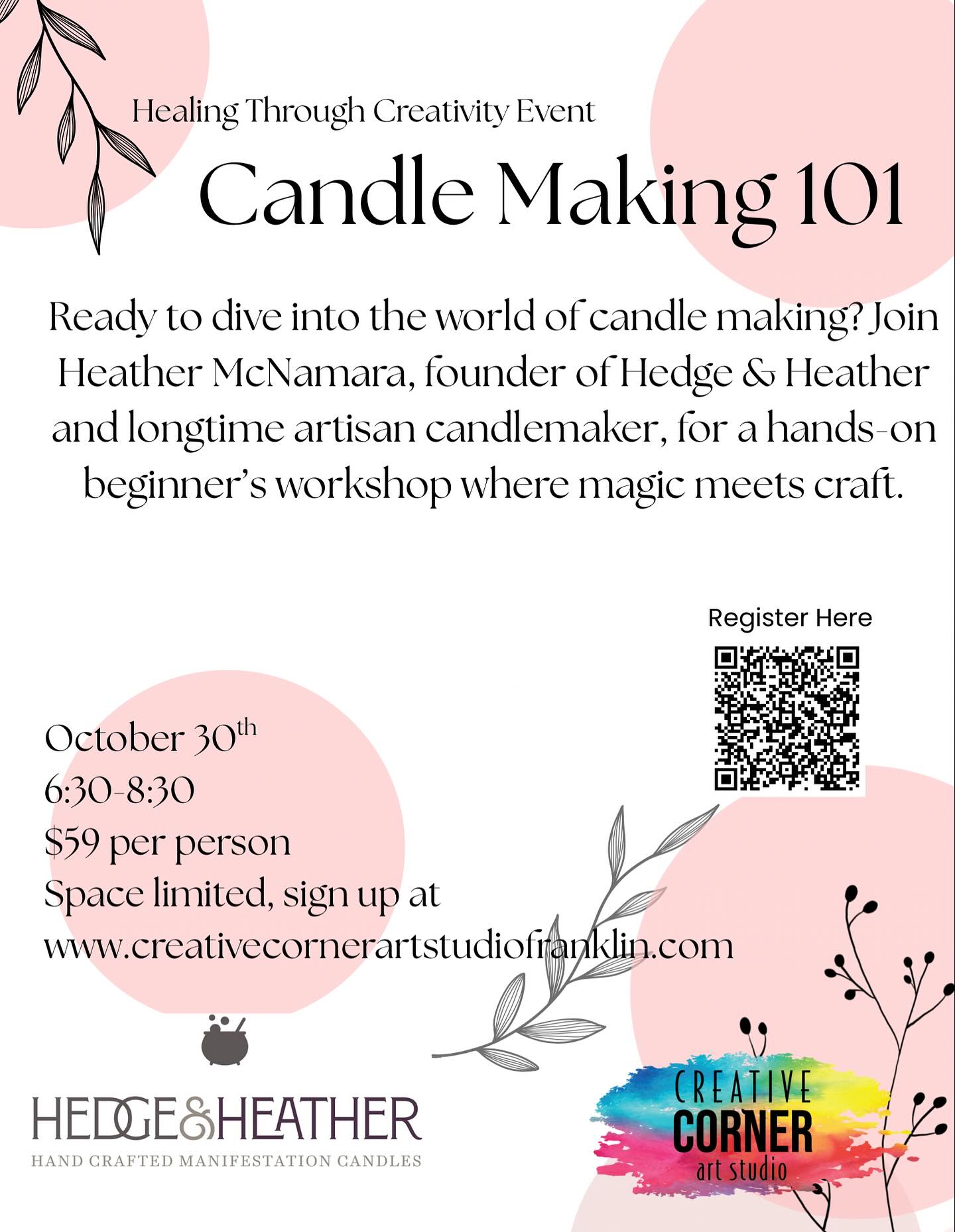 Hedge - Hello my friends!! My next candle making workshop is coming up ...