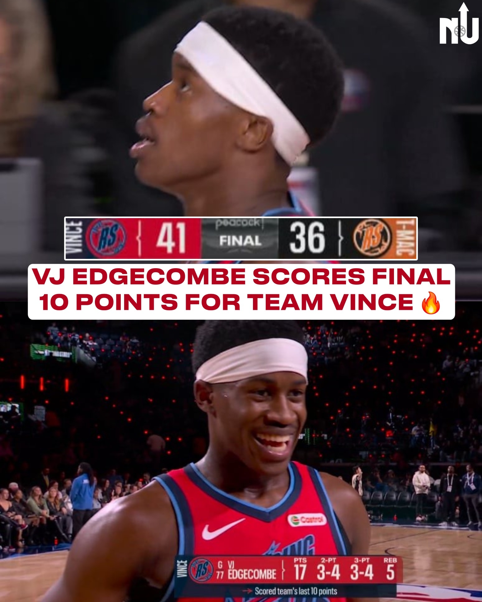 NBA updates - VJ Edgecombe took over the game and led Team... | Facebook