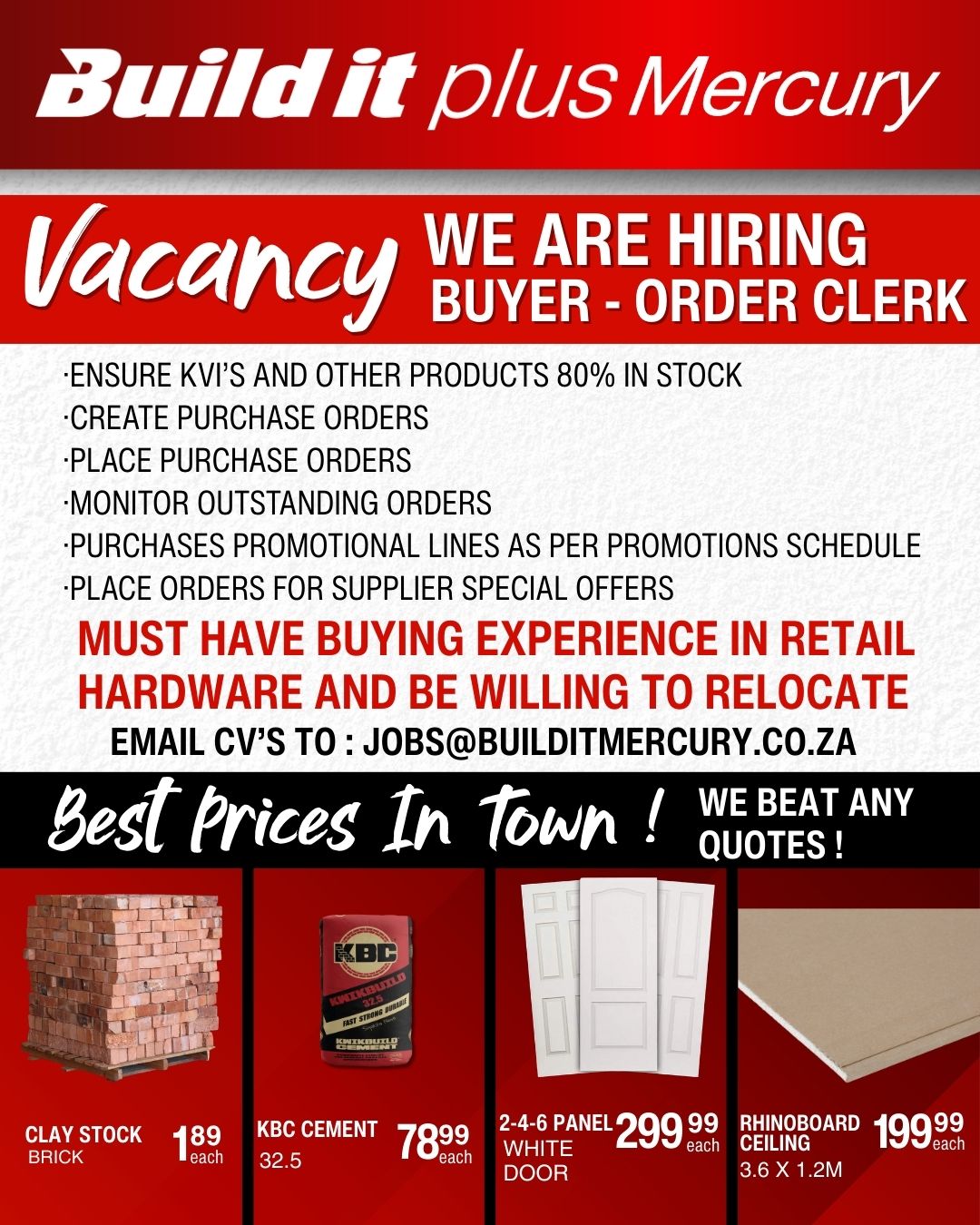 Build - 🚨 We’re Hiring! Buyer – Order Clerk 🚨 Join the team at Build it ...