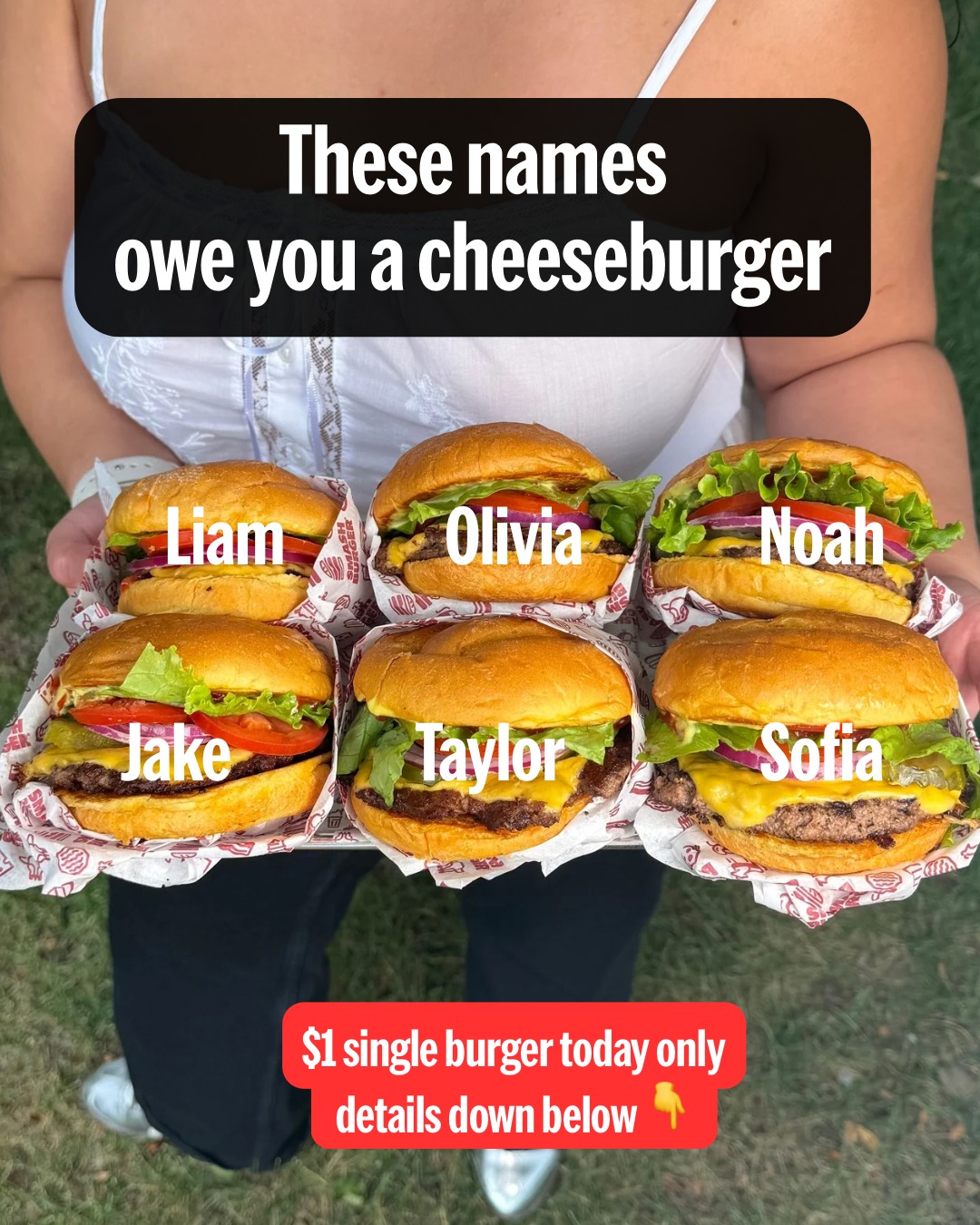 Imagine finding out someone owes you a cheeseburger, and it only