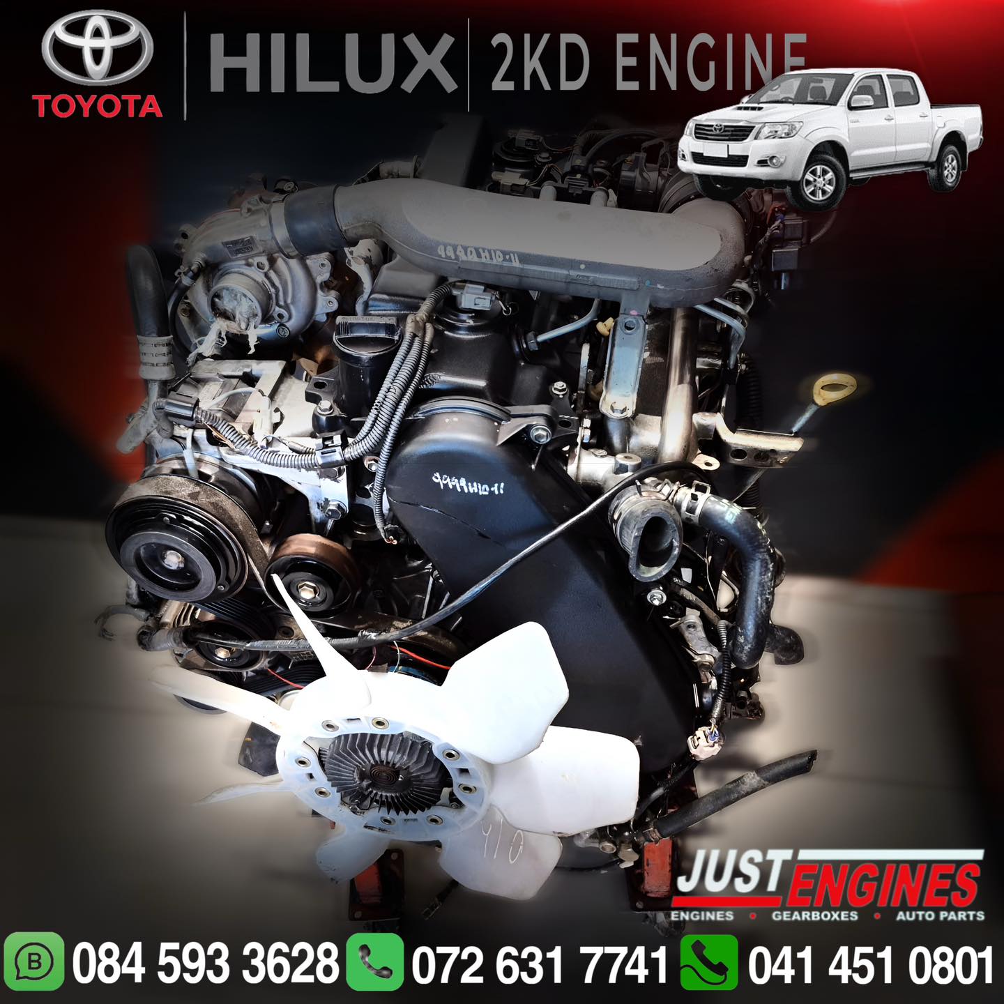 Just Engines Warehouse - TOYOTA HILUX (2KD) ENGINE •Available in store ...