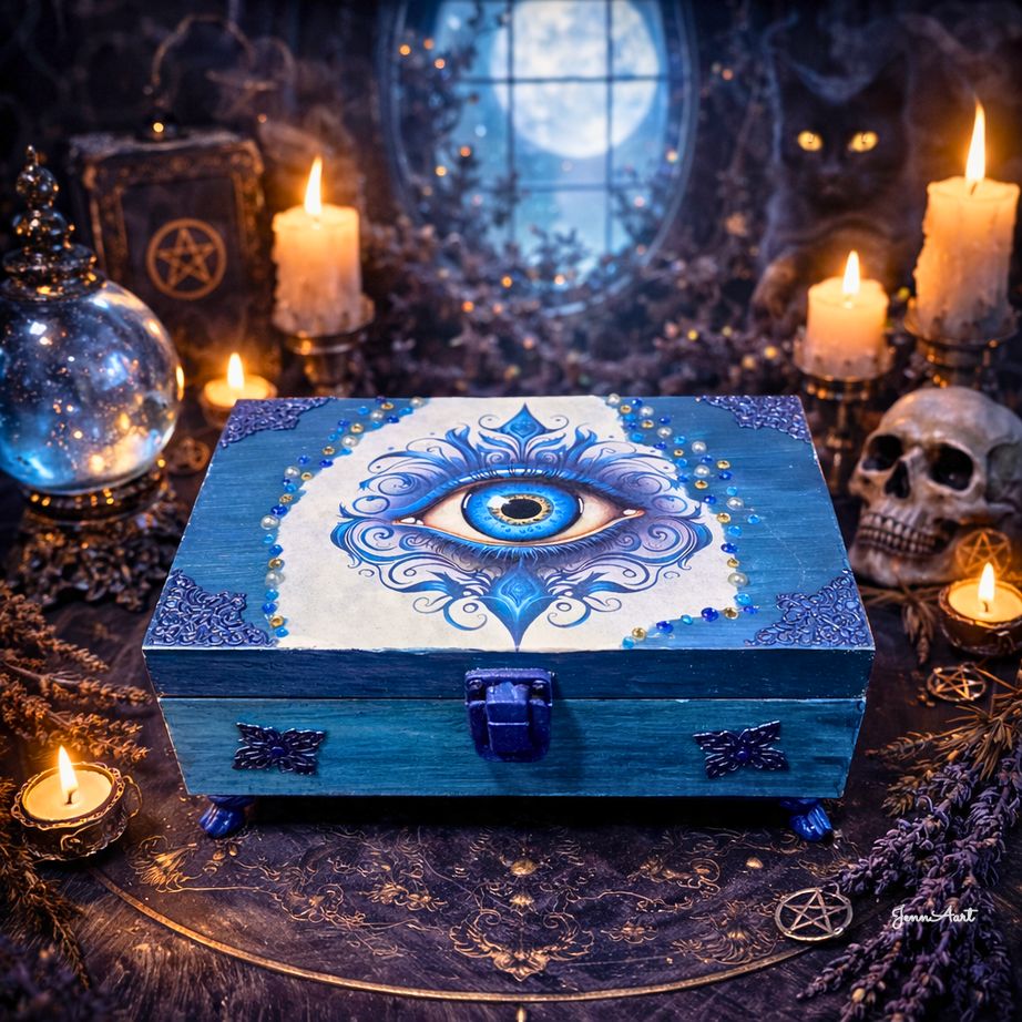 Handcrafted keepsake box with mystical art details | Muncie, IN