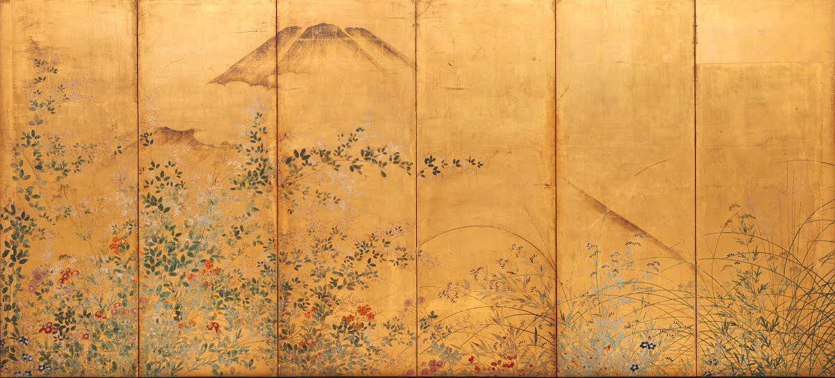 A 16th-17th century byōbu (屏風) folding screen (a national