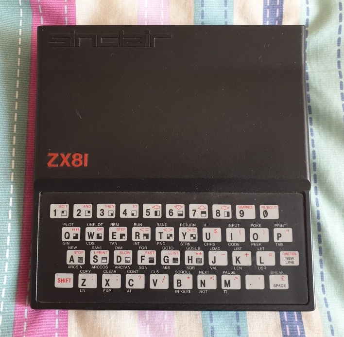 Sinclair ZX81 retro computer setup found at antiques shop