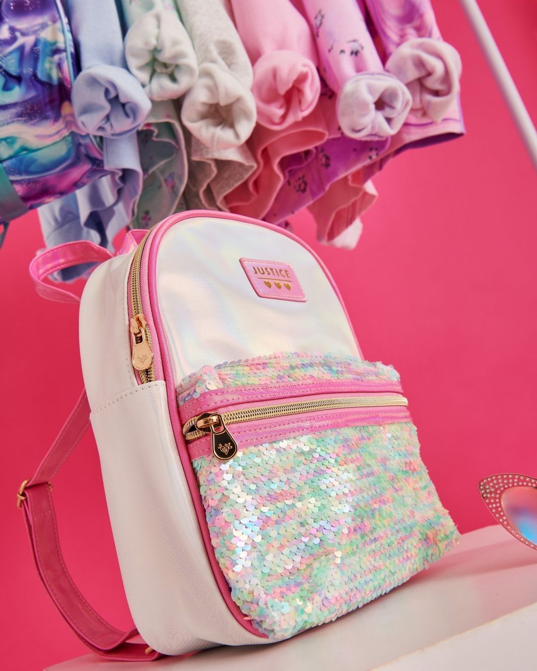 justice ombre mini backpack Girls Sequin Initial Pom Pom Blue/Green (G): Buy Online at Best Price in UAE Justice | Accessories | Justice