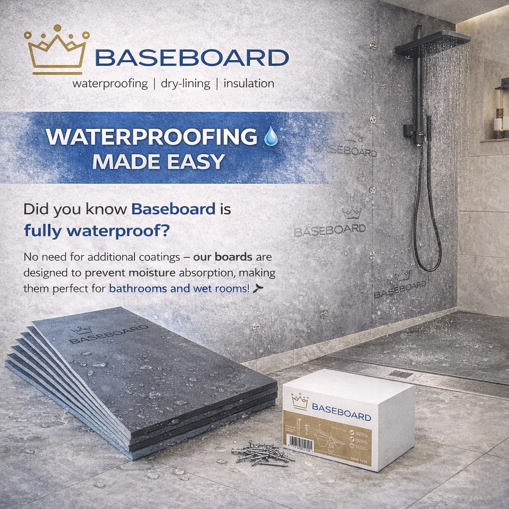 Quantum - Waterproofing Made Easy 💧 Did you know Baseboard tile backer ...