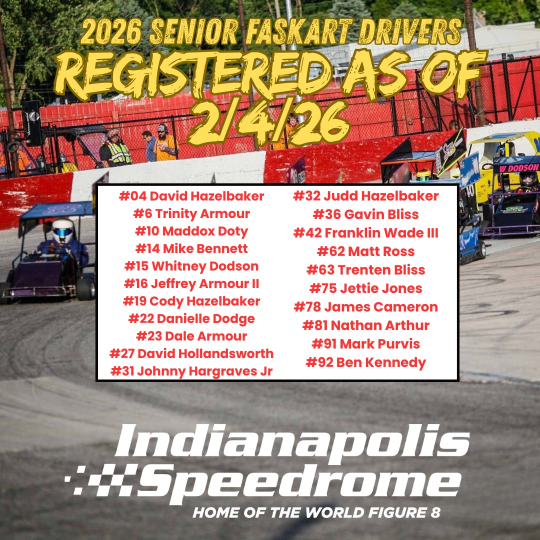 Here is your current list of... - Indianapolis Speedrome | Facebook