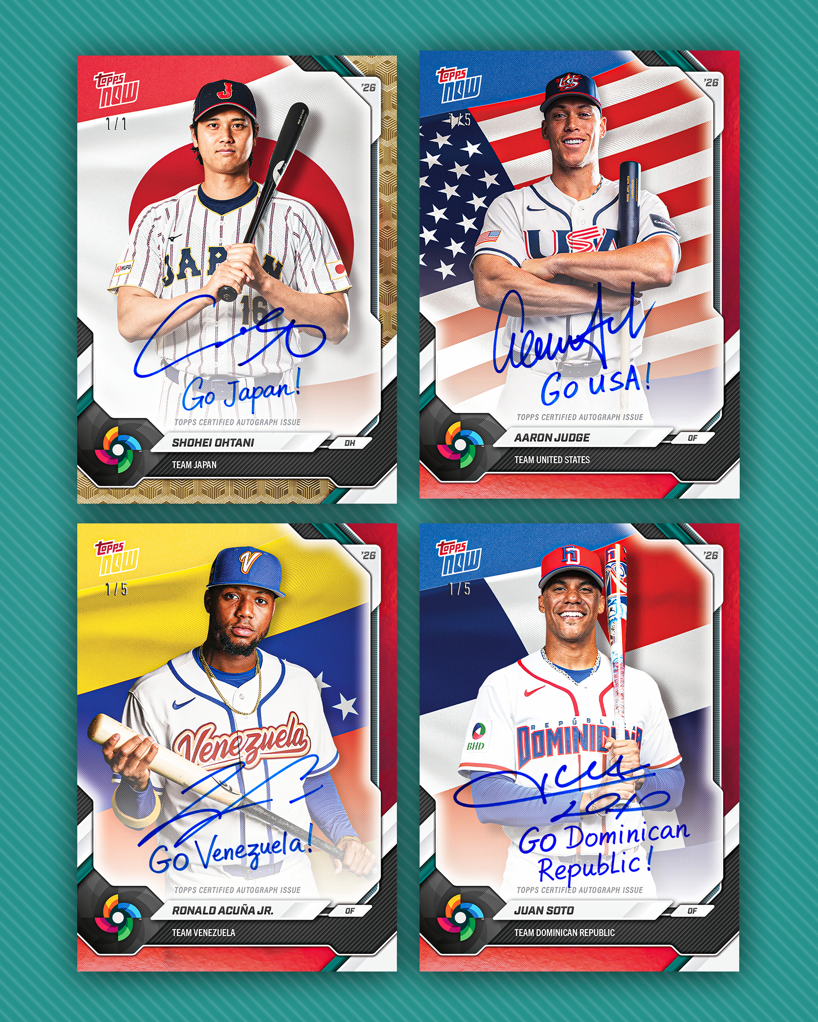 World Baseball Classic team sets have arrived! Look for on-card 