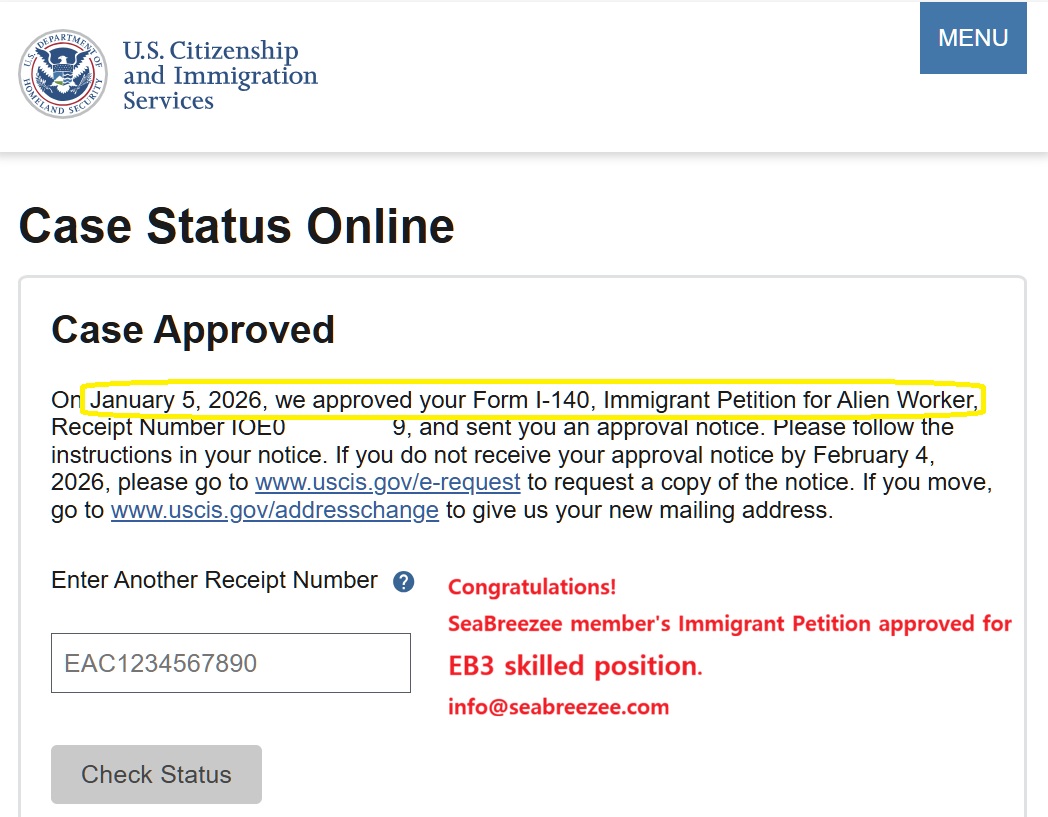 SeaBreezee - Congratulations! January 2026: EB-3 Skilled Worker ...
