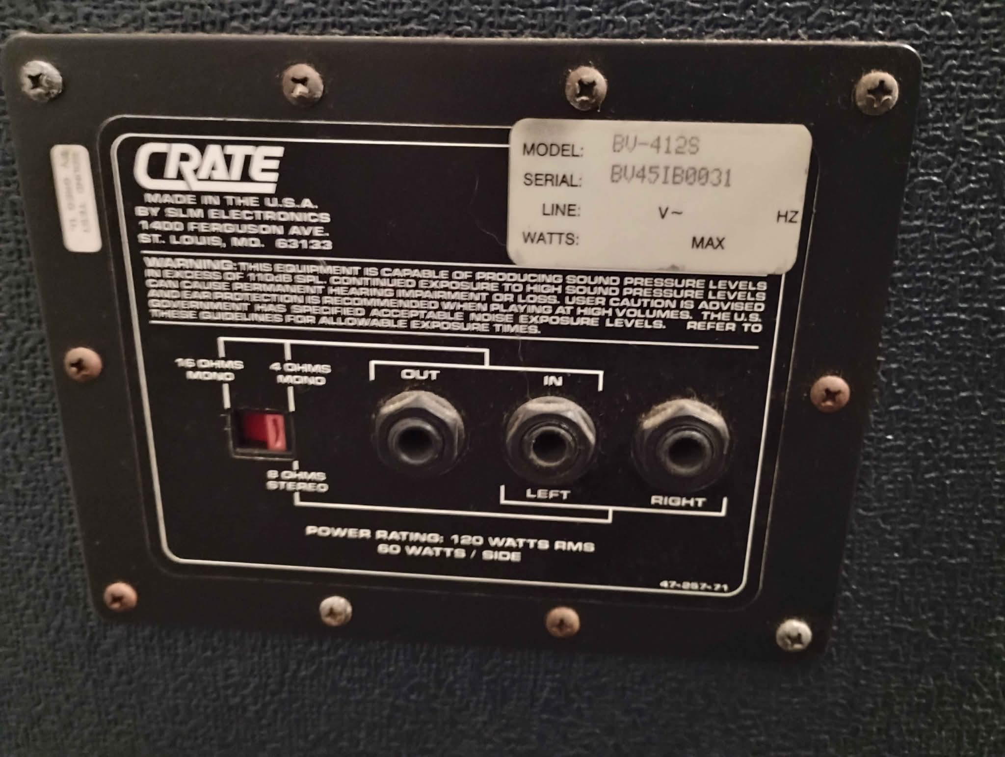 Crate Blue Voodoo Half stack - Guitar Amplifiers - Citrus Springs ...
