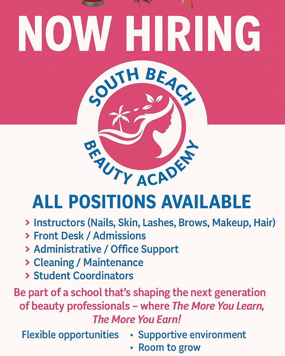 South - 🚨📢💥 NOW HIRING – JOIN OUR TEAM! 💥📢🚨 🌴 South Beach Beauty ...