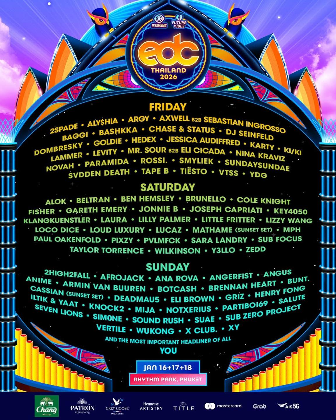 Rave - Lineup แยกวันครบทั้ง 3 วันของงาน Electric Daisy Carnival - EDC ...