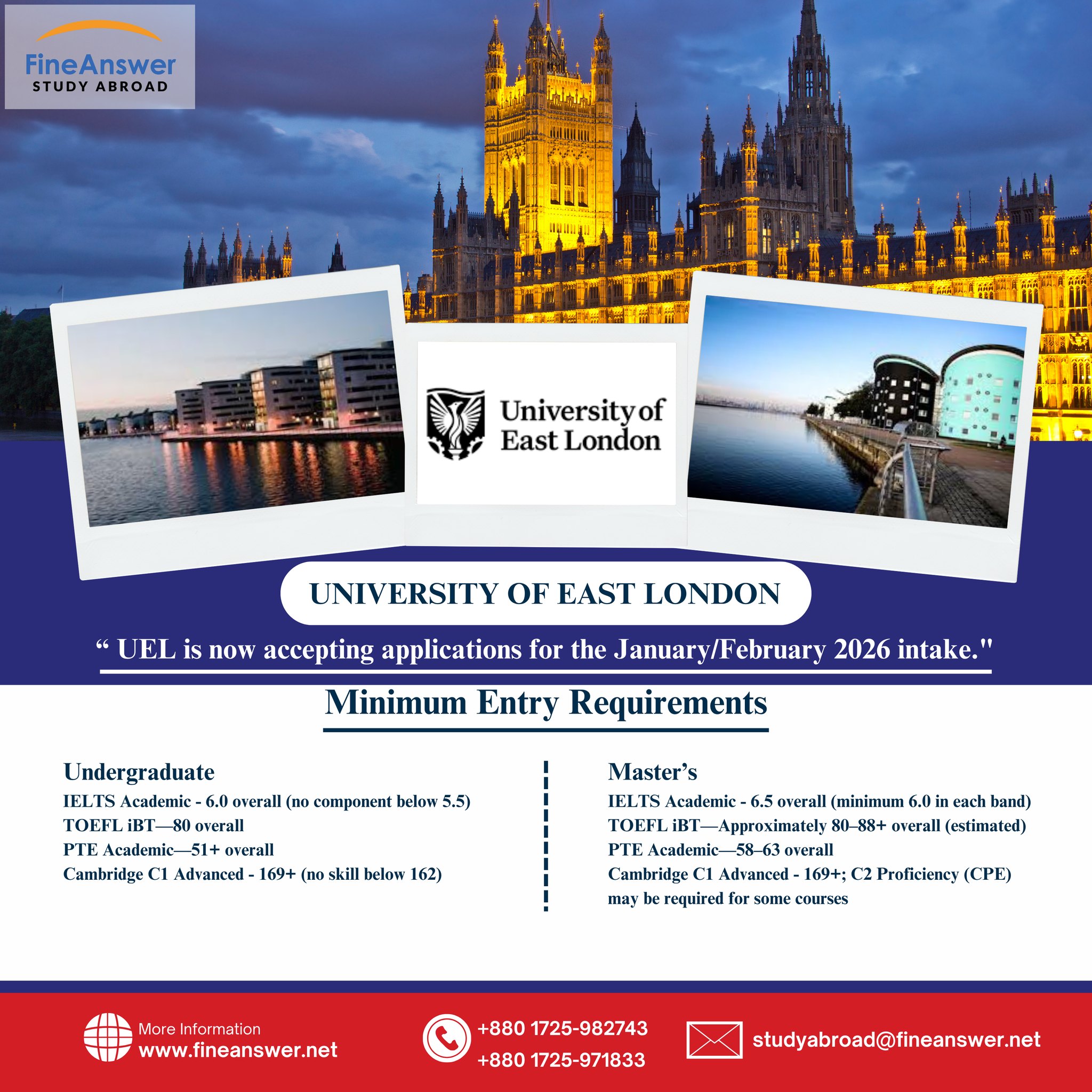 University of East London-... - FineAnswer Study Abroad | Facebook