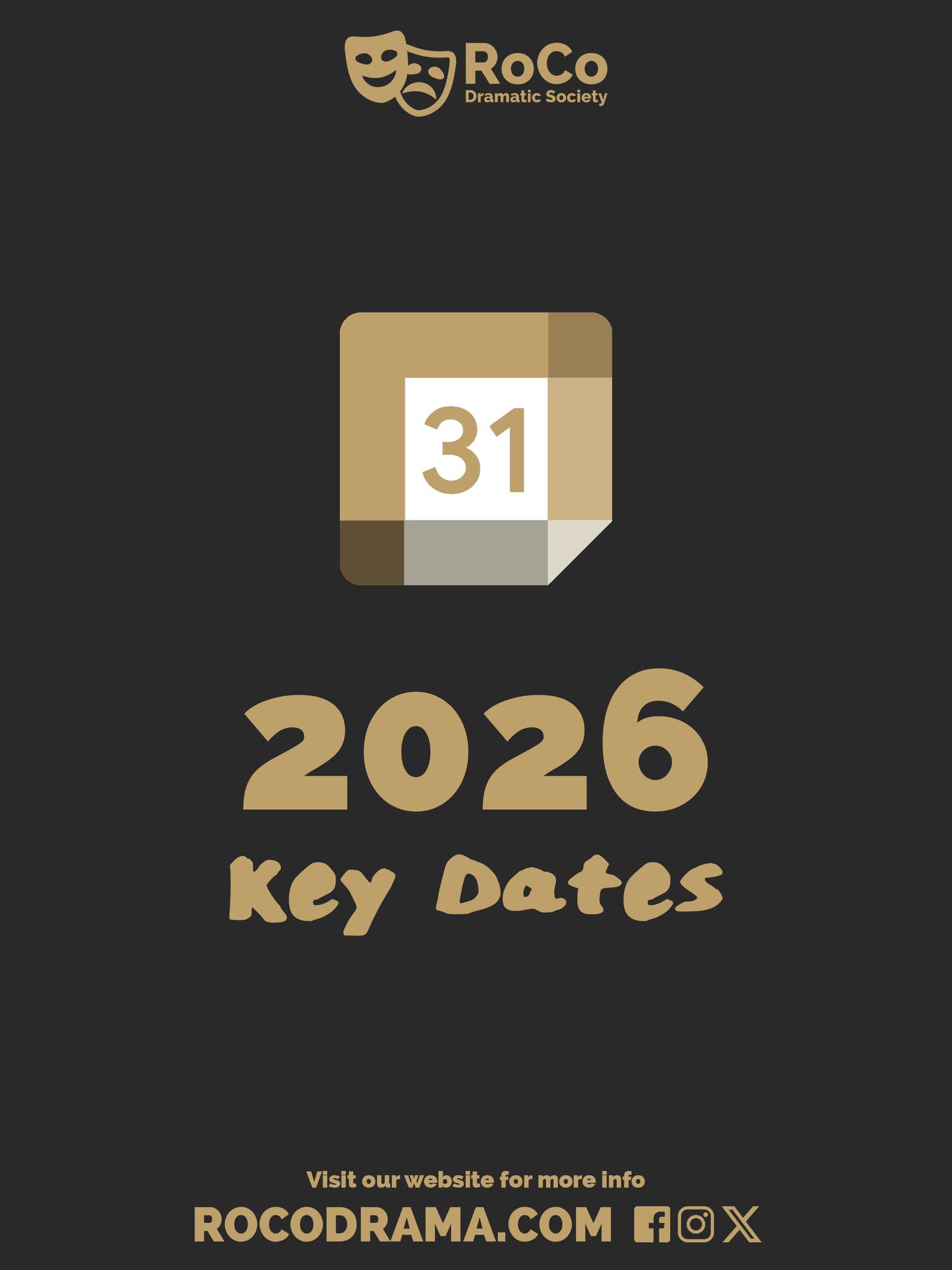 RoCo - 🎭 RoCo's Schedule Of Key Dates For 2026 There has been a lot of ...