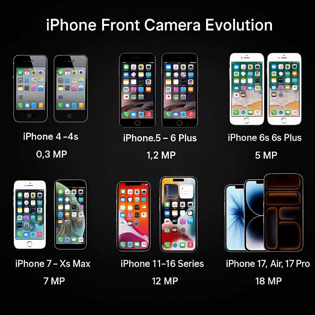 Psifiako - iPhone front camera evolution 📷 From 0.3 MP to 18 MP 😍 ...
