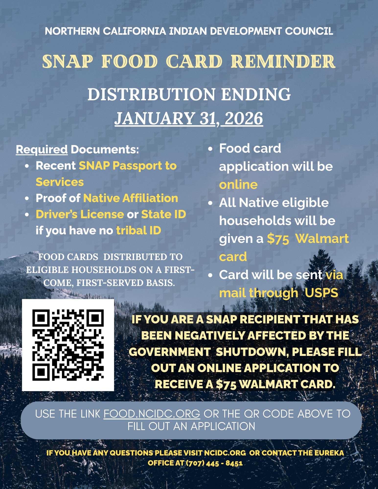 Northern - Reminder! Distribution of food cards to Native households ...