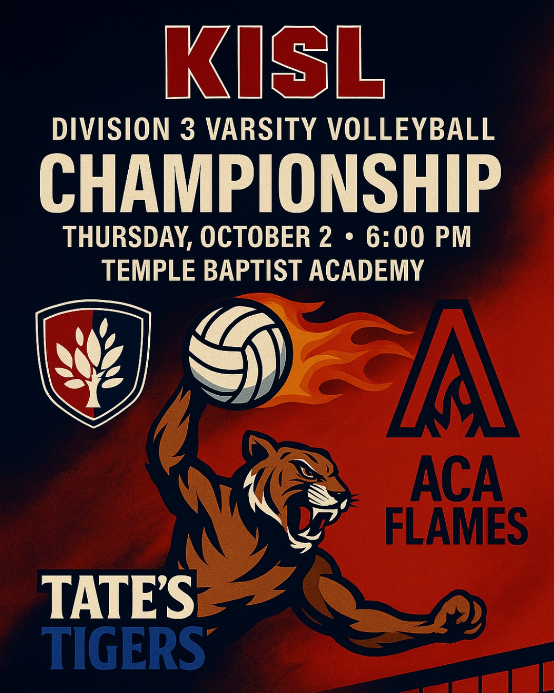 Tate's School - 🔥🏐 It’s Championship time! 🏐🔥 The KISL... | Facebook